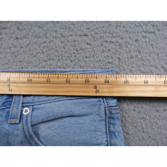 Levis Premium Womens Jeans Size 25 Blue Denim Loose Taper Crop Stretch High Rise - Picture 8 of 16